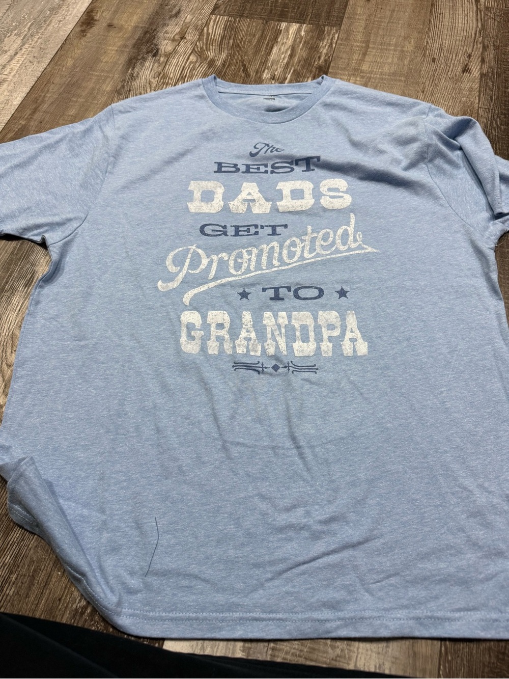 Light Blue 'The Best Dads Get Promoted to Grandpa' Crewneck T-Shirt